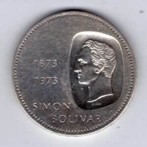 Venezuela 10 Bolivares de Plata 1873-1973 Centenario de Bolivar en la Amonedacion Y45 EXC+