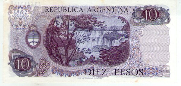 10 Pesos Ley serie B Mancini-Brignone Bottero 2343 SC (mancha) - Imagen 2