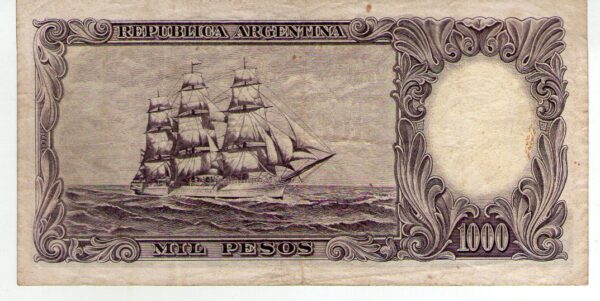 Argentina 1.000 Pesos Moneda Nacional serie C Fabregas-M. Delfino Bottero 2054 MB- - Imagen 2