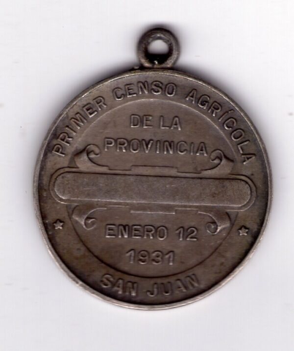 Medalla San Juan Censo Agricola 1931 - Imagen 2