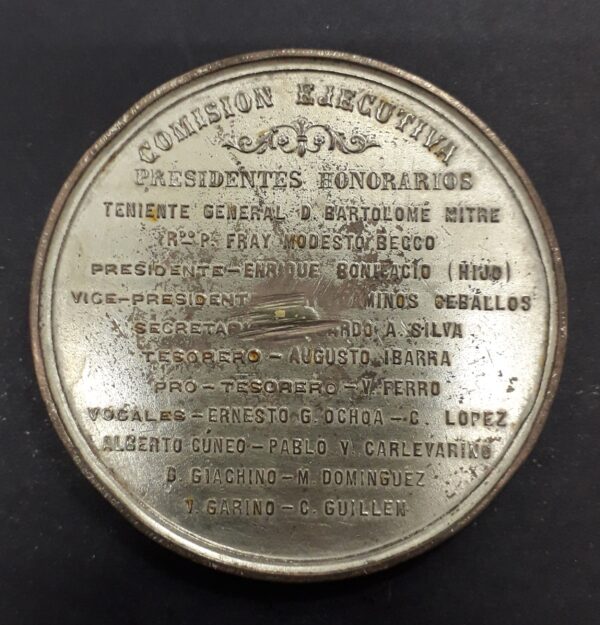 Medalla Homenaje del Pueblo a Los Patricios Muertos Durante Las Invasiones Inglesas de 1807 Buenos Aires 1896 - Image 2