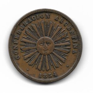 Confederacion Argentina 2 Centavos 1854 CJ2 MB+