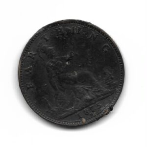 Gran Bretaña Farthing 1875H KM753 B+