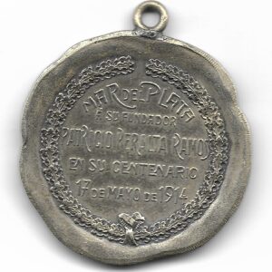 Medalla Mar del Plata Centenario del Nacimiento de Patricio Peralta Ramos 1914