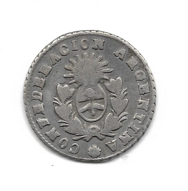 La Rioja 1/2 Real de Plata 1860 Credito Publico CJ74.1 MB+ - Imagen 2