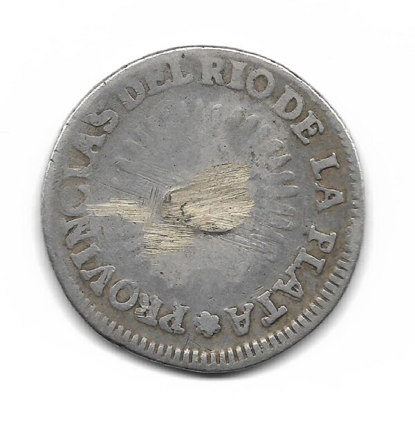 La Rioja 2 Soles de Plata 1825 CJ43 MB- (marca en reverso) - Imagen 2