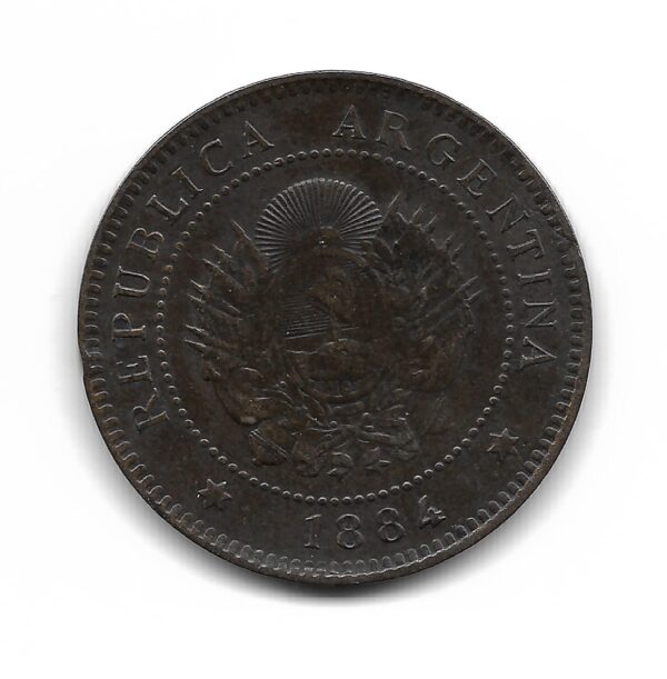 Argentina 1 Centavo 1884 CJ 40.4 MB+