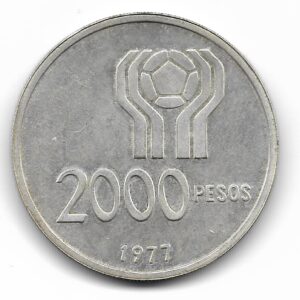 Argentina 2.000 Pesos de Plata Mundial de Futbol 1978 emision 77 CJ299.1 SC