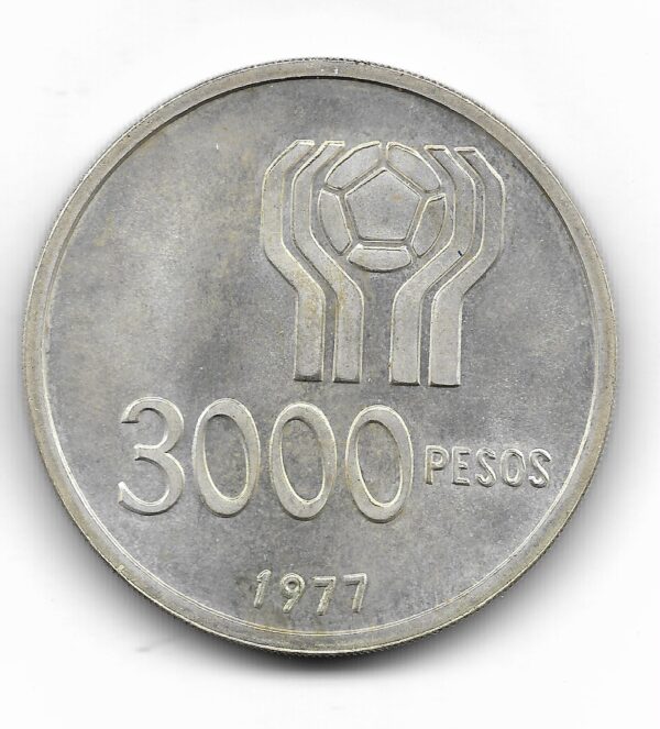 Argentina 3.000 Pesos de Plata Mundial de Futbol 1978 emision 77 CJ297.1 SC