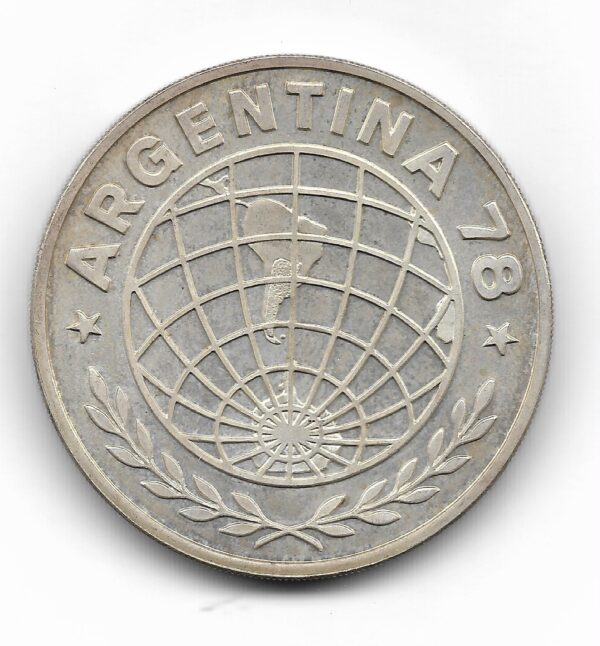 Argentina 3.000 Pesos de Plata Mundial de Futbol 1978 emision 77 CJ297.1 SC - Imagen 2