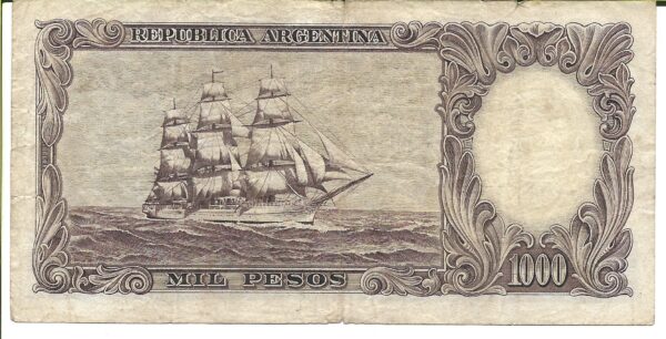 Argentina 1.000 Pesos Moneda Nacional serie B Ditaranto-Mazar Barnet Bottero 2144a  B+ - Imagen 2