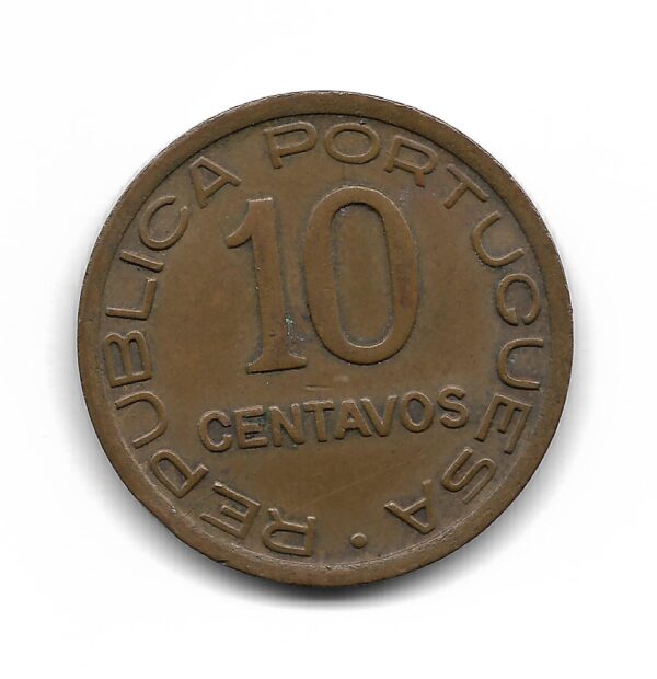 Mozambique Colonia Portuguesa 10 Centavos 1942 KM72 EXC - Image 2