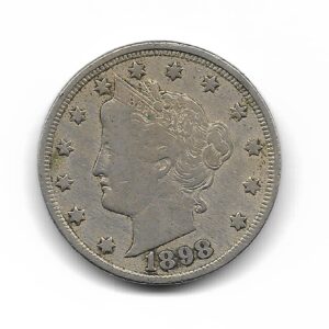 Estados Unidos 5 Cents 1898 KM112 MB+