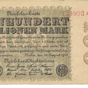 Alemania 100.000.000 de Marcos 1923 P107d EXC+