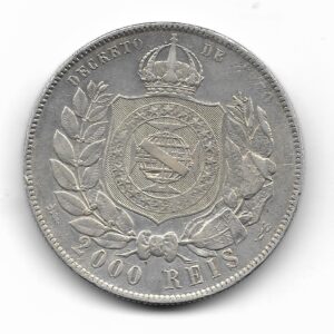 Brasil 2000 Reis de Plata 1889 KM485 EXC