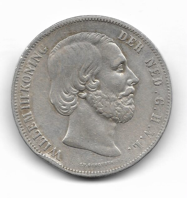 Holanda 2 1/2 Gulden de Plata 1857 KM82 MB+ - Image 2