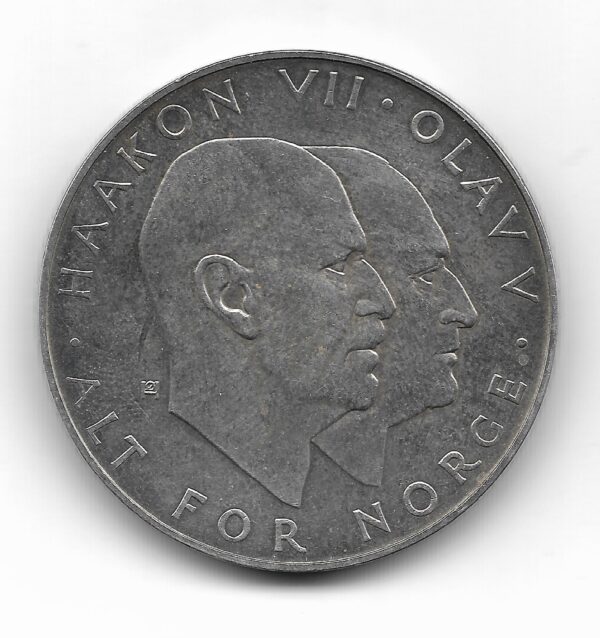 Noruega 25 Coronas de Plata 1970 Conmemorativa 25 Aniversario de la Liberacion KM414 SC - Imagen 2
