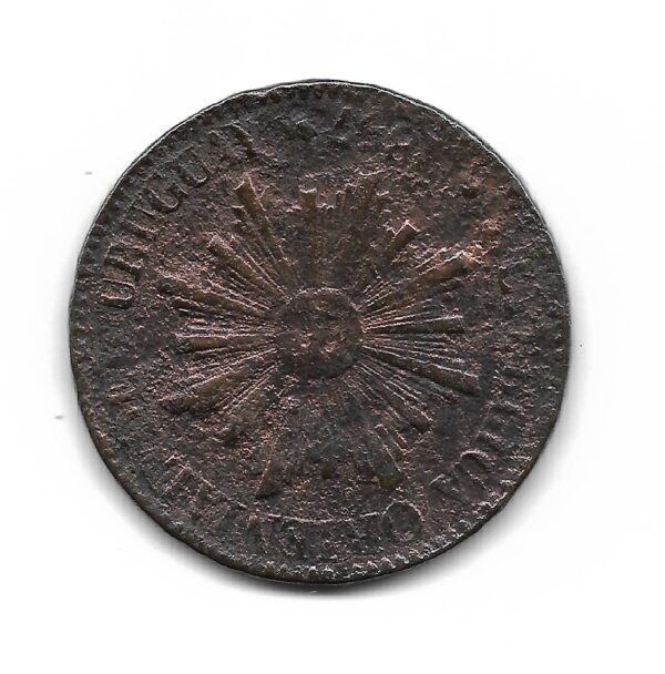 Uruguay 5 Centesimos 1857D KM8 B-