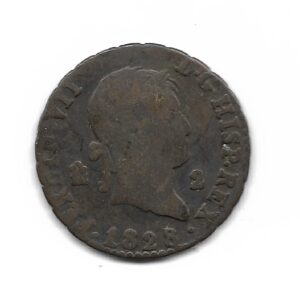 España 2 Maravedis 1828 Segovia Fernando VII KM487.1 MB