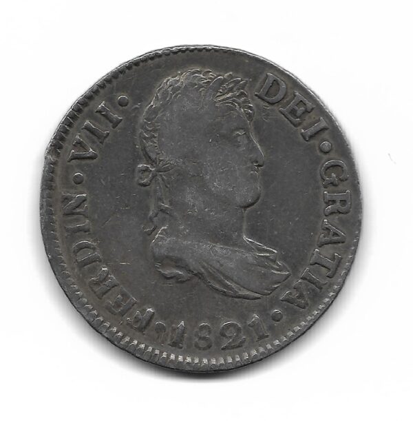 Guatemala 2 Reales de Plata 1821M Fernando VII KM67 MB+