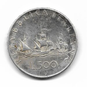 Italia 500 Liras de Plata 1966 KM98 EXC-