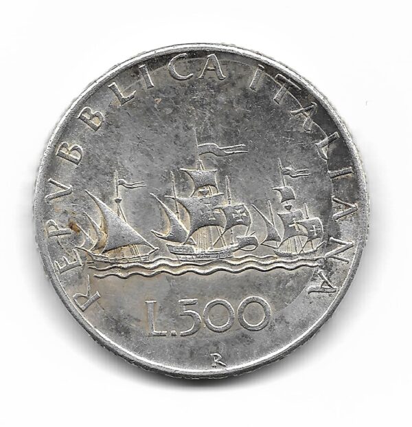 Italia 500 Liras de Plata 1966 KM98 EXC-
