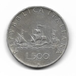 Italia 500 Liras de Plata 1961 KM98 EXC-