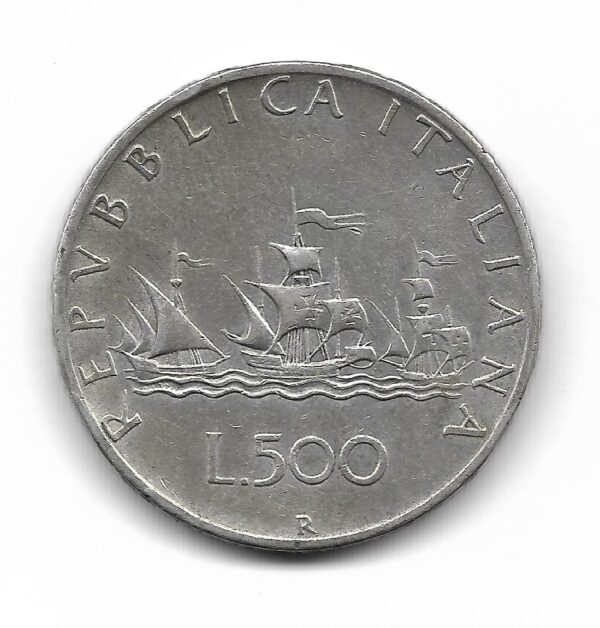 Italia 500 Liras de Plata 1961 KM98 EXC-
