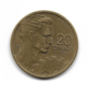 Yugoslavia 20 Dinara 1955 KM34 EXC-