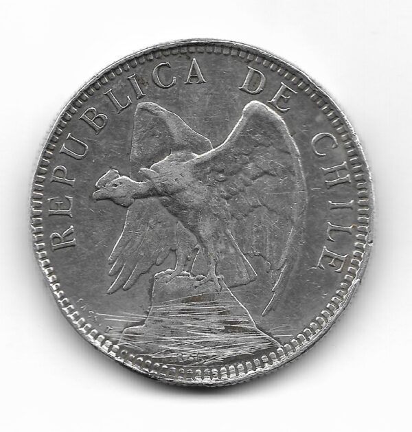 Chile 1 Peso de Plata 1896 KM152.1 MB- - Image 2