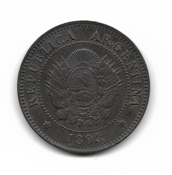 Argentina 1 Centavo 1893 CJ48.5 EXC+