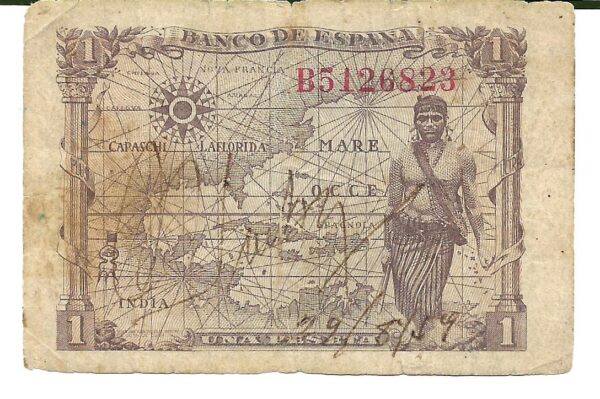 España 1 Peseta 1945 P128 B+ - Imagen 2