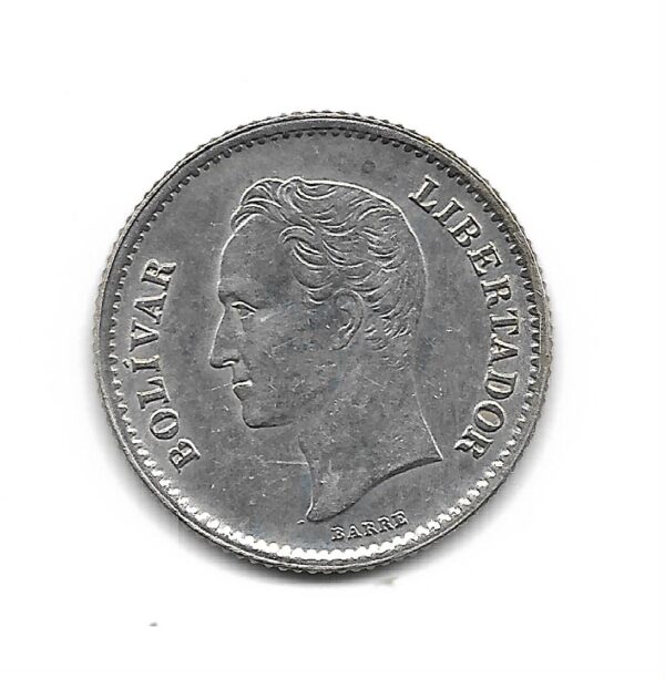 Venezuela 1/4 Bolivar de Plata 1945 Y20 EXC - Image 2