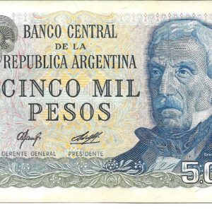 5000 Pesos Ley serie A Bottero 2465a Lopez–Diz EXC
