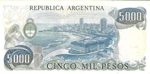 5000 Pesos Ley serie A Bottero 2465b Camps–Diz EXC - Imagen 2