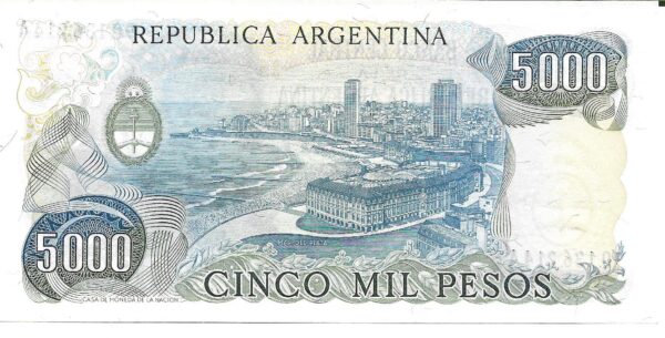 5000 Pesos Ley serie A Bottero 2468a Lopez–Diz EXC+ - Imagen 2