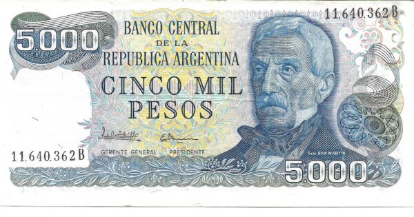 5000 Pesos Ley serie A Lopez-Ianella Bottero 2473 EXC