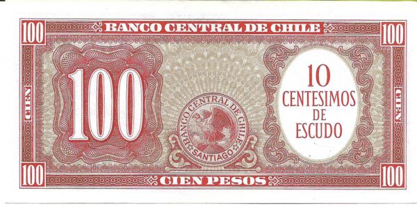 Chile 100 Pesos 1961 Figueroa-Mackenna P127 SC- - Image 2