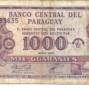 Paraguay 1000 Guaranies L.1952 (19825) P207 B+