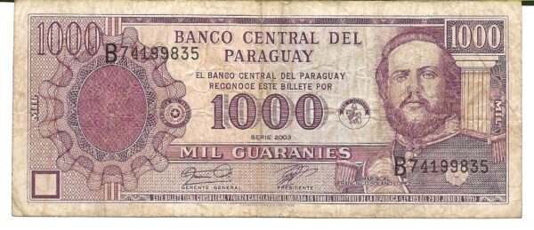 Paraguay 1000 Guaranies L.1952 (19825) P207 B+