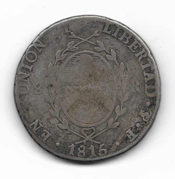 Provincias Unidas 8 Reales De Plata 1815F CJ5 MB-