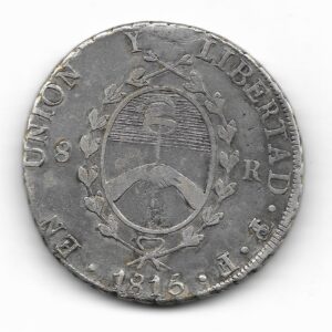 Provincias Unidas 8 Reales De Plata 1815F CJ5 MB+