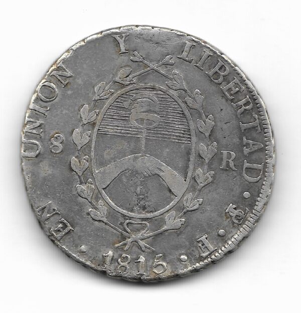 Provincias Unidas 8 Reales De Plata 1815F CJ5 MB+