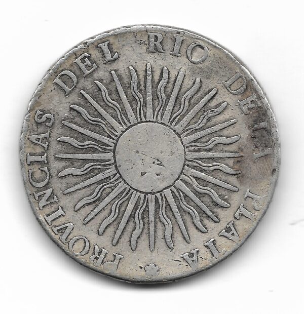 Provincias Unidas 8 Reales De Plata 1815F CJ5 MB - Imagen 2
