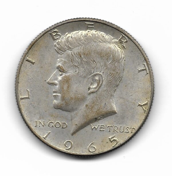 Estados Unidos 1/2 Dolar de Plata 1965 KM202.a MB+