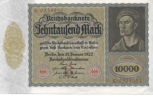 Alemania 10000 Marcos 1922 P70 SC