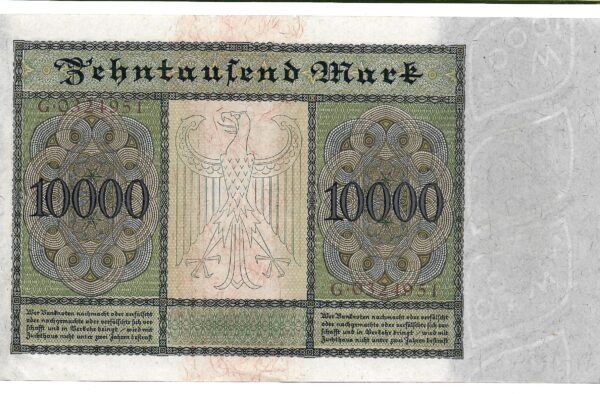 Alemania 10000 Marcos 1922 P70 SC - Imagen 2