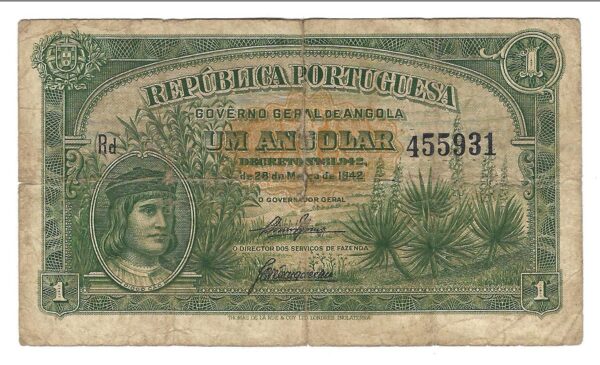 Angola Colonia Portuguesa 1 Angolar 28-3-1942 P68 MB-