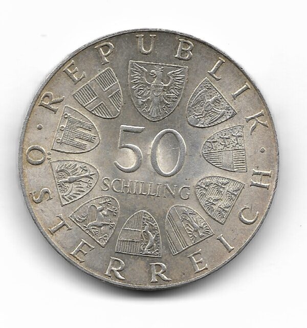 Austria 50 Schilling de Plata 1974 Conmemorativa Festival de Flores de Viena KM2919 SC - Imagen 2