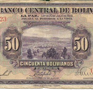 Bolivia 50 Bolivianos 1928 P124 B-
